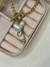 White Heart and Crystal Necklace